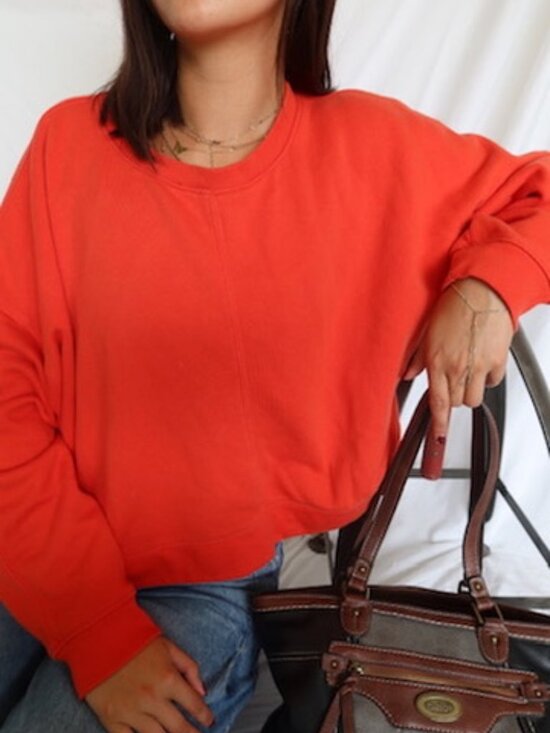 all in motion Tops - Orangered oversized crewneck sweatshirt oversized